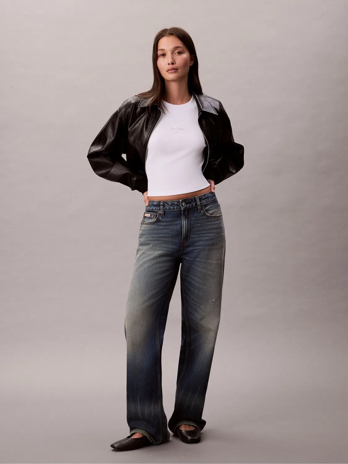 Футболка с длинным рукавом, монограмма Calvin Klein, белый — фото 4