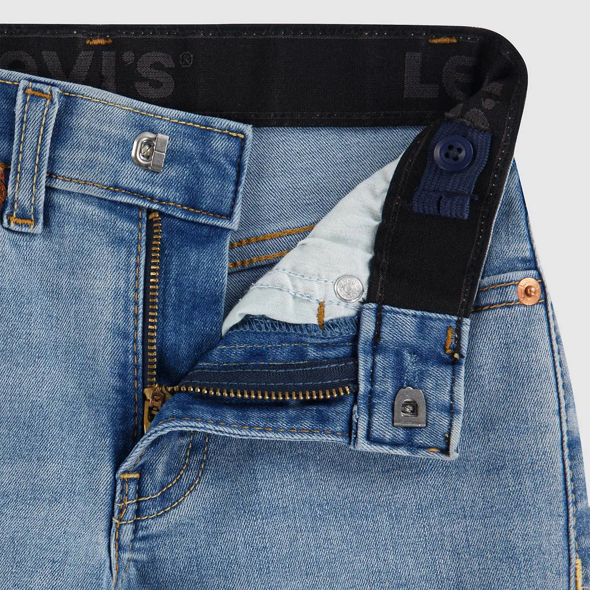 Прямые спортивные джинсы 514 для мальчиков 4-7 лет Levi's, Basil Sky - Medium Wash — фото 3