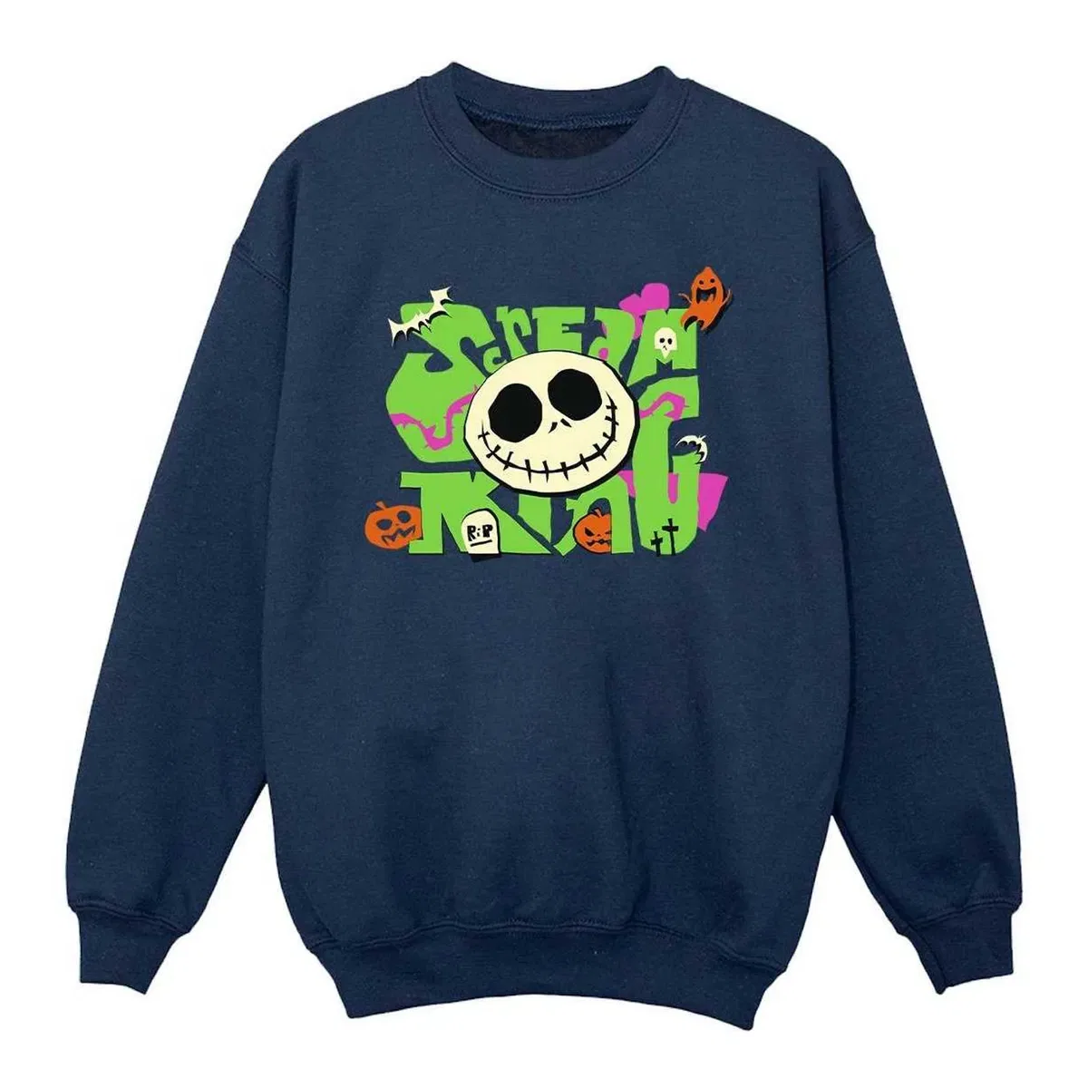 Свитшот с принтом Scream The Nightmare Before Christmas, Navy