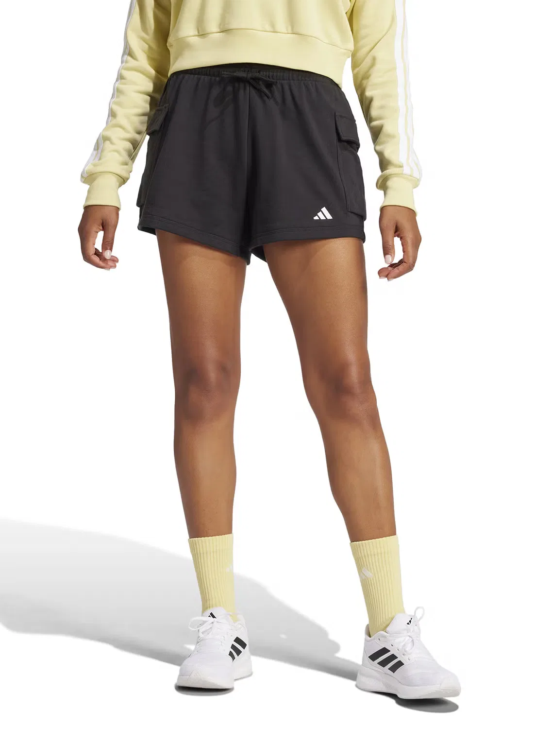 Шорты карго с логотипом Small logo french terry Adidas, черный