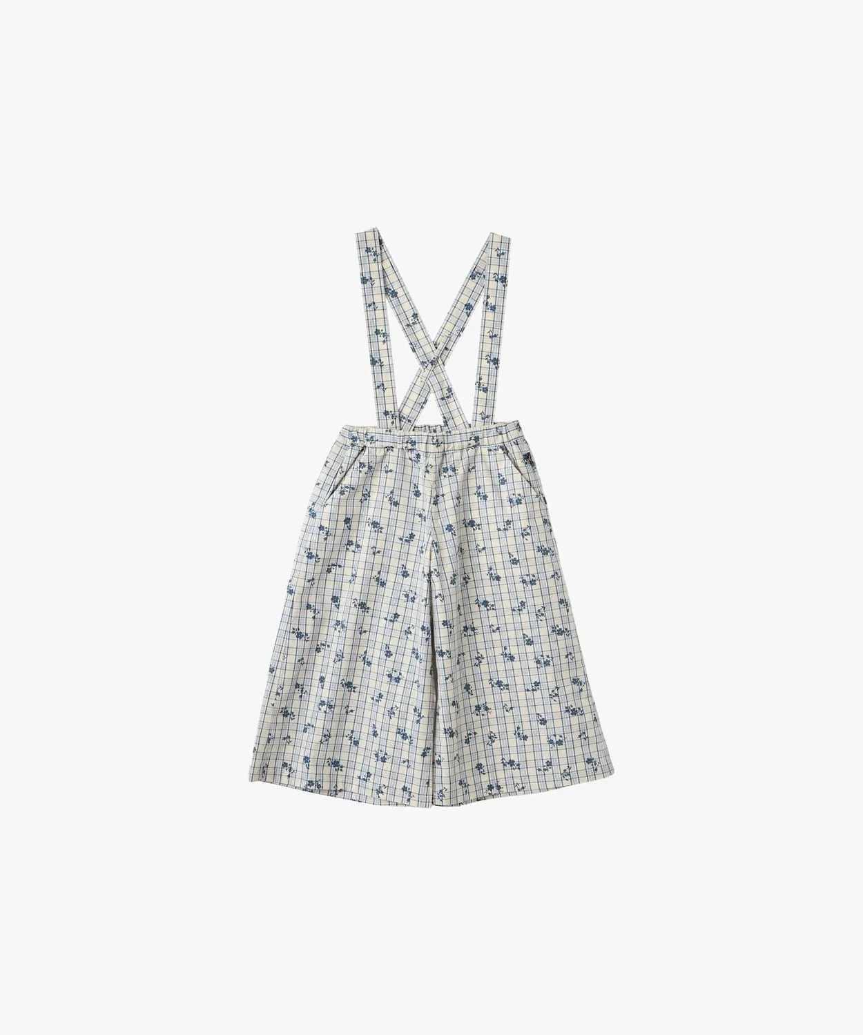 Детские штаны-кропы с цветочным принтом в клетку, модель Flower Print, agnes b., Blue