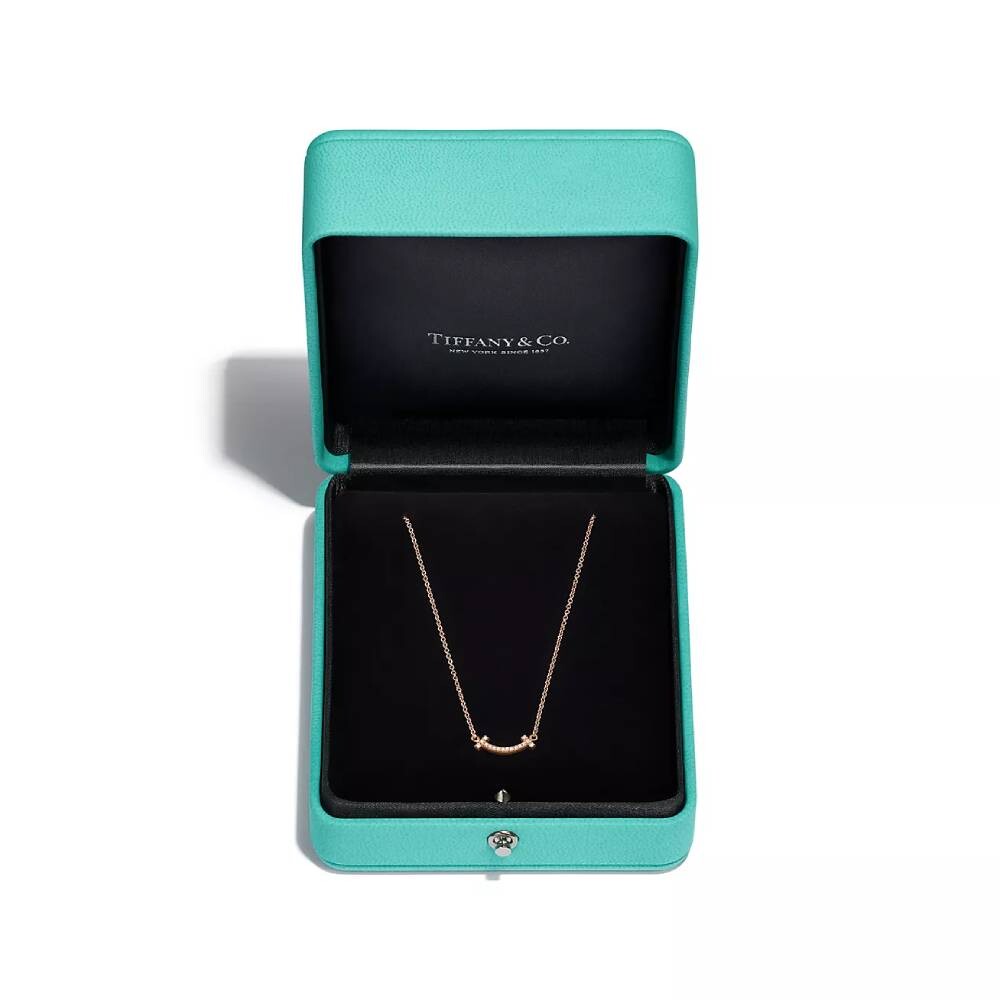 Кулон с цепочкой Tiffany & Co. Smile, розовое золото с бриллиантами — фото 4