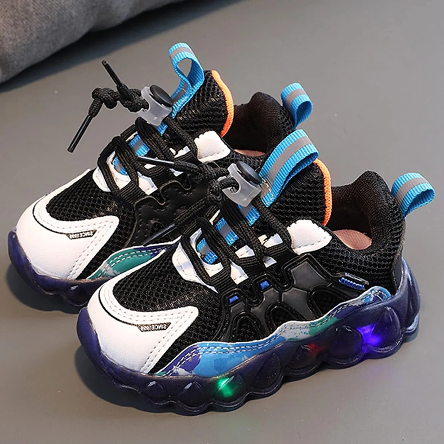 Детские кроссовки для мальчиков и девочек с принтом Tennis Running Shoes, Blue — фото 2