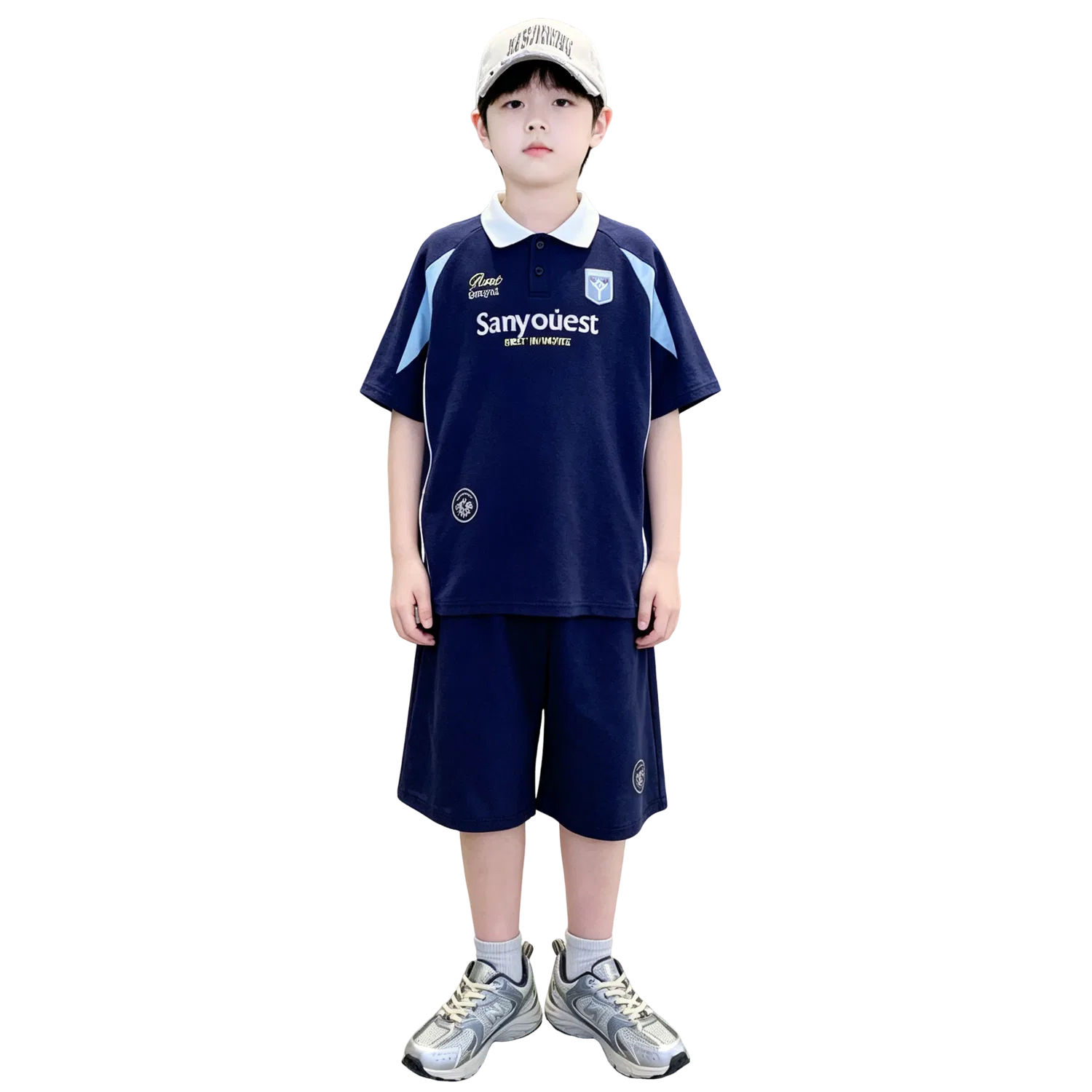 Детский комплект для мальчиков из футболки и шорт Lanza, Navy Blue