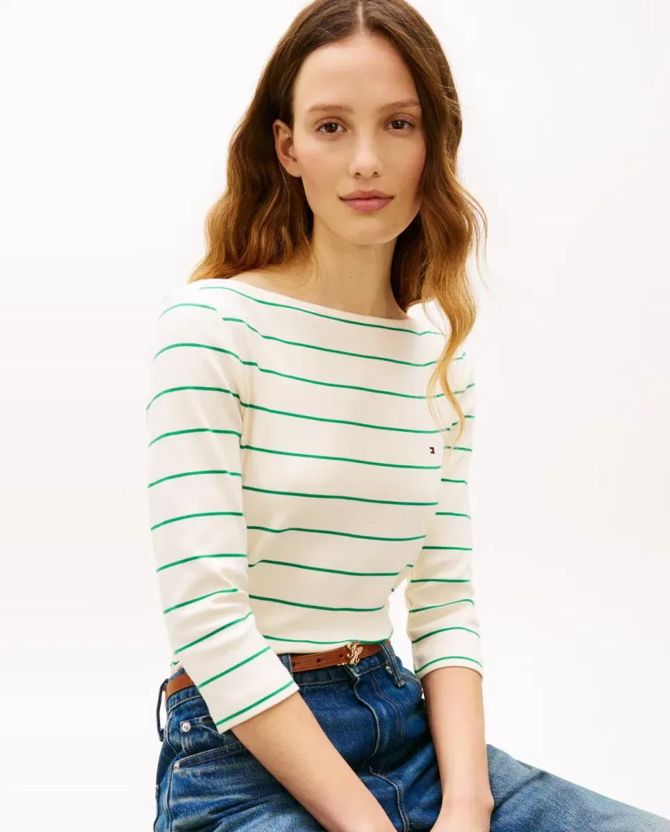 Женская футболка с длинным рукавом Tommy Hilfiger, Verde Claro — фото 3
