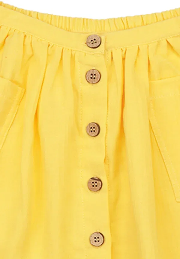 Юбка хлопковая Mini skirt Walkiddy, Yellow, желтый — фото 3