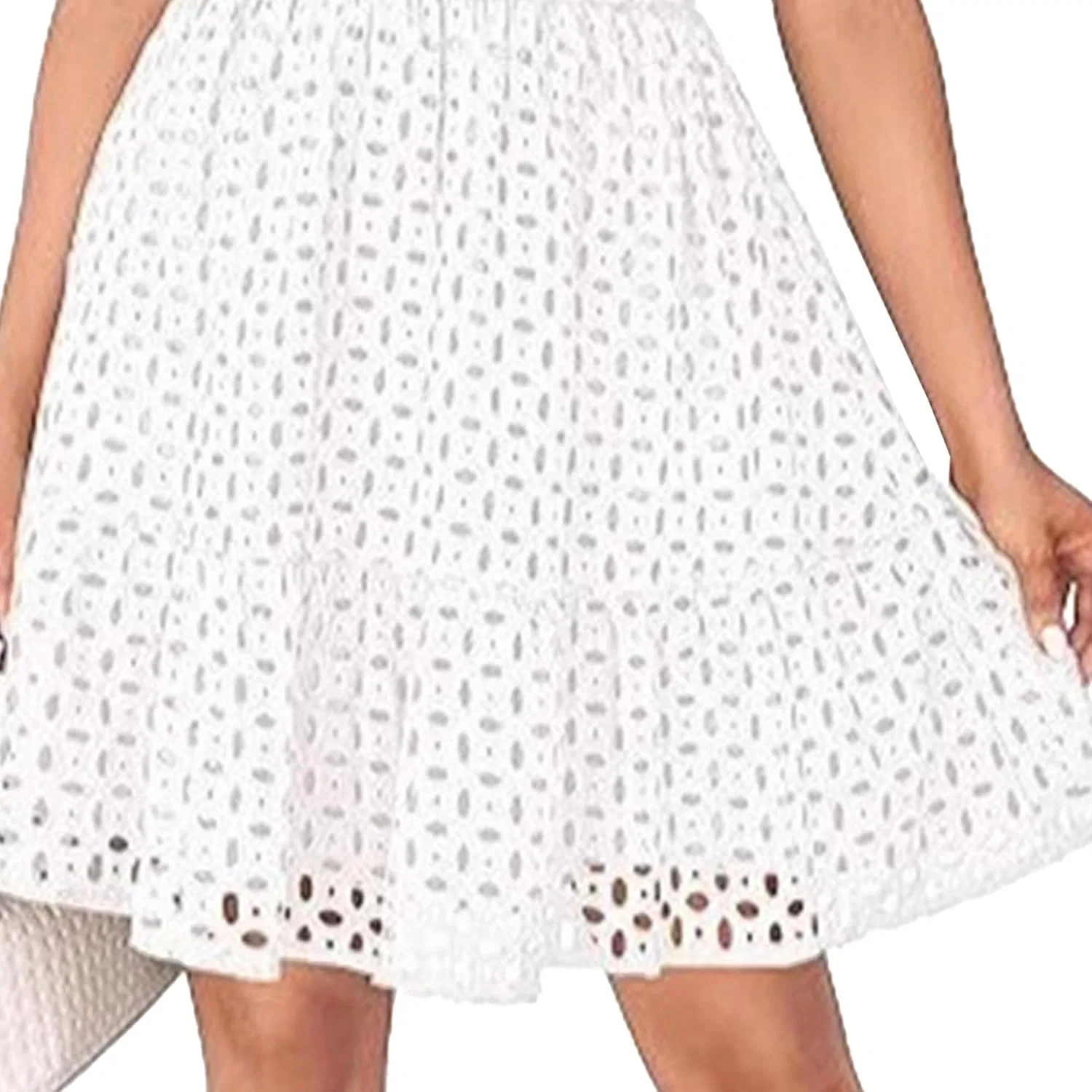 Женское мини-платье с вышивкой A-line Swing Party Dresses, White — фото 2