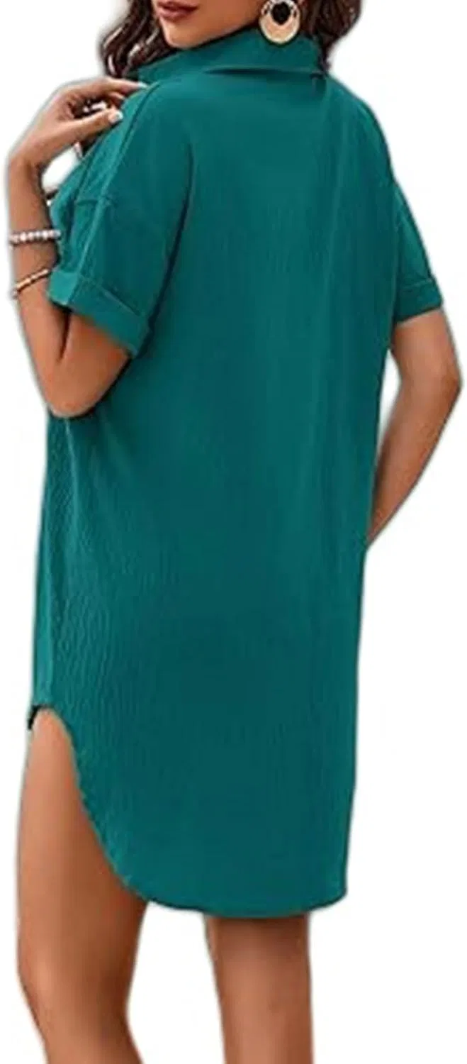 Женское пляжное платье-накидка с V-образным вырезом Generic, Dark Green — фото 3