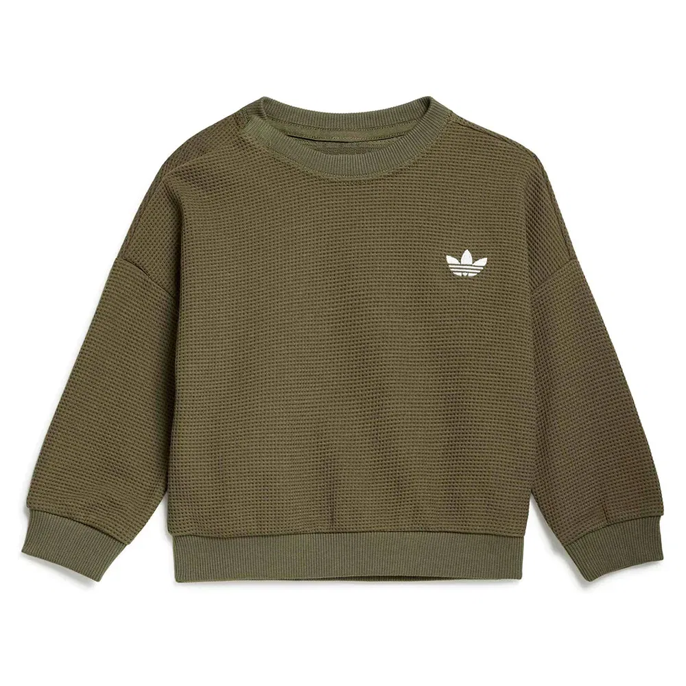 Детский комплект из футера с вафельной текстурой Loose Waffle Sweat Jogger Set Adidas Originals, Green — фото 2