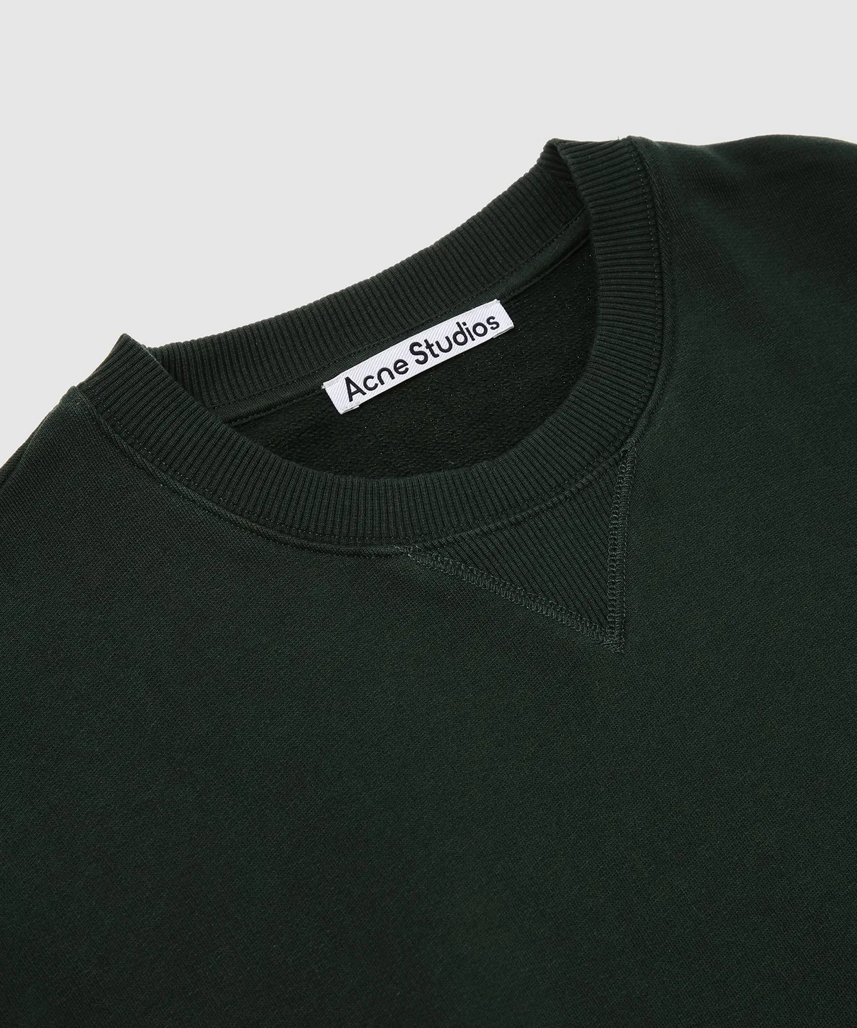 Мужской свитшот из футера с вышивкой Acne Studios, Dark Green — фото 3