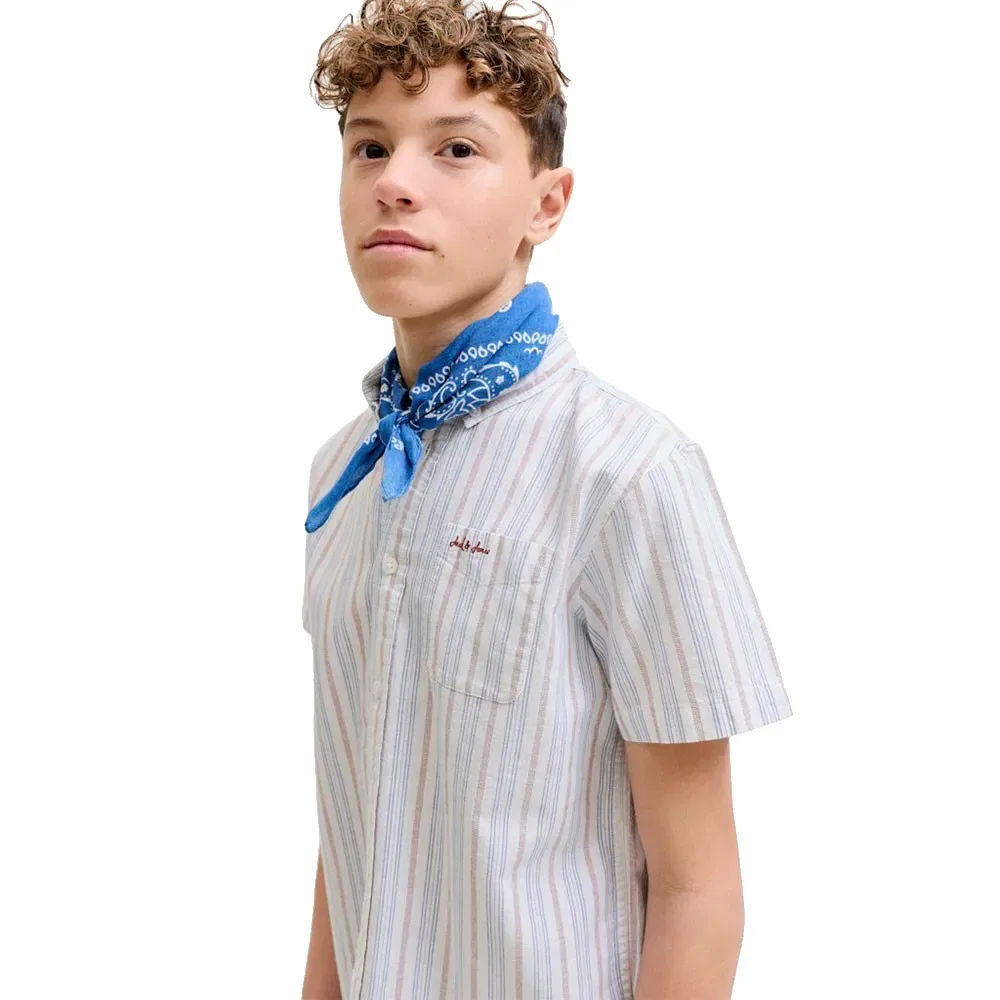 Детская рубашка с принтом Devin Stripe Jack & jones, White — фото 4