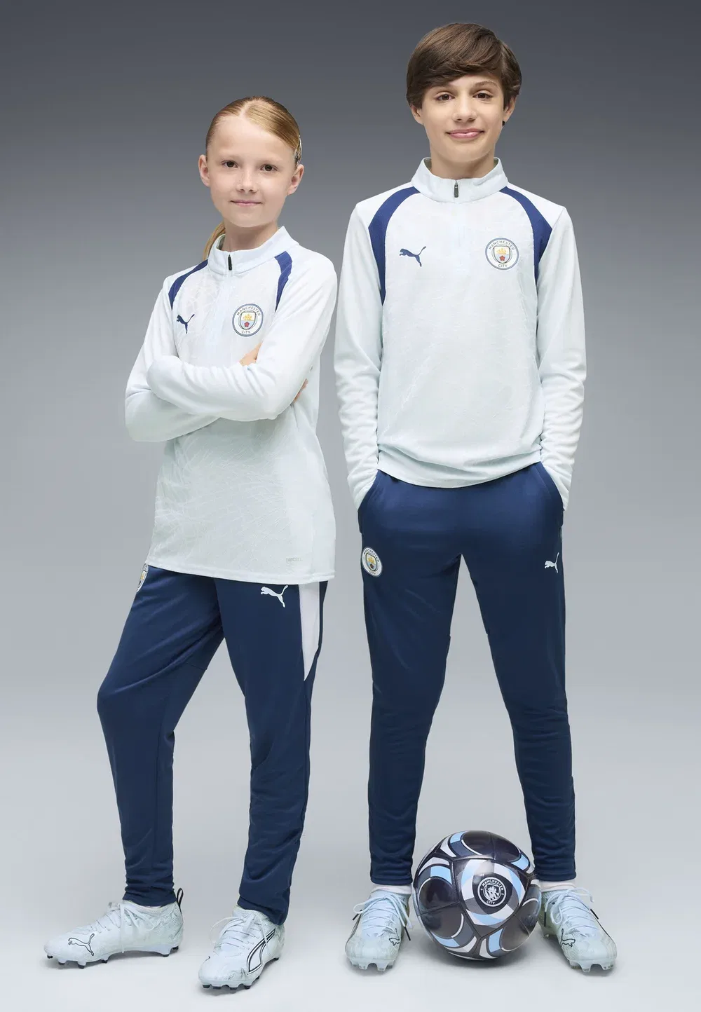 Тренировочные брюки «Манчестер Сити» унисекс - клубная одежда Puma, Blue Jewel-Dewdrop