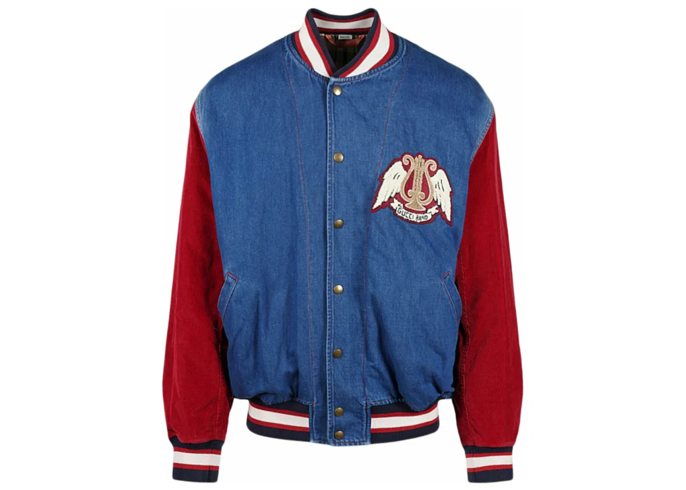 Мужская куртка-бомбер из денима Gucci, Red/Blue