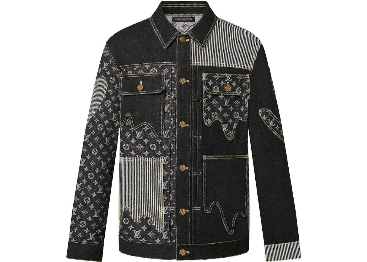 Мужская куртка джинсовая с принтом Monogram Crazy Louis Vuitton, Black