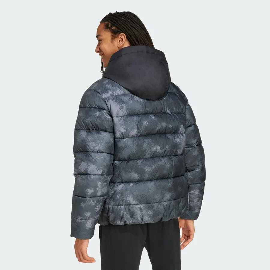 Мужской утепленный пуховик с капюшоном CLIMAWARM Sportswear JV7714 adidas, Черный — фото 2