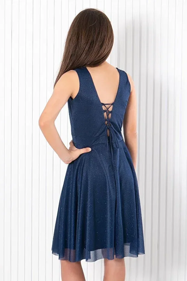 Детское платье для девочек без рукавов Prom / Bridesmaid Denimini, Navy Blue — фото 4