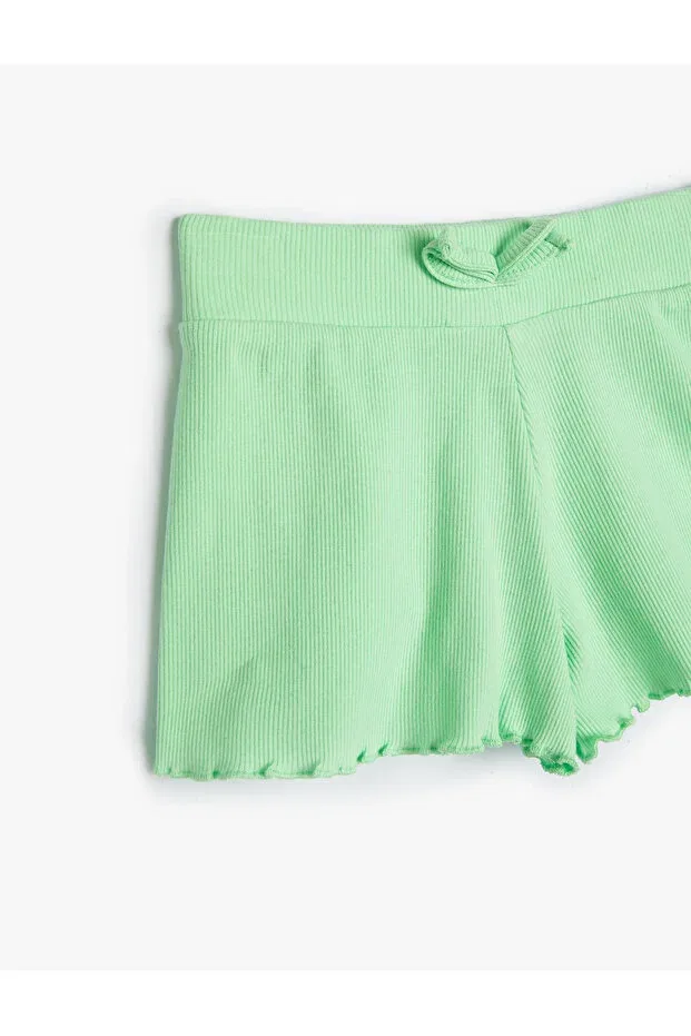Детские шорты для девочек с оборками Basics Koton, Green — фото 3