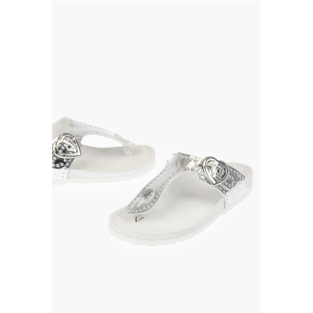 Шлепанцы LOVE BIRK130 с зеркальным эффектом Moschino, White