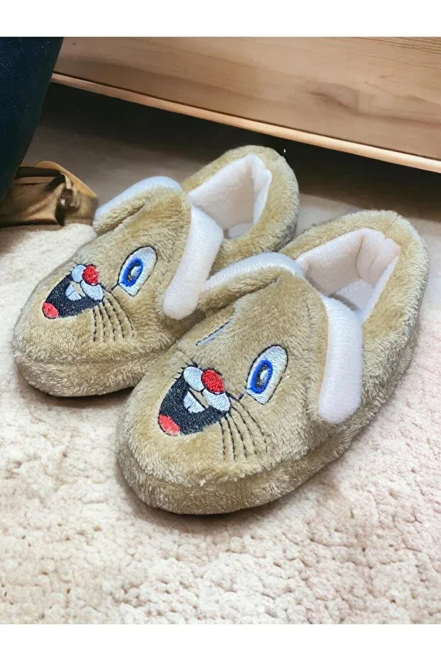 Детские тапочки для мальчиков с принтом Eared Rabbit Figured Ahs, Beige