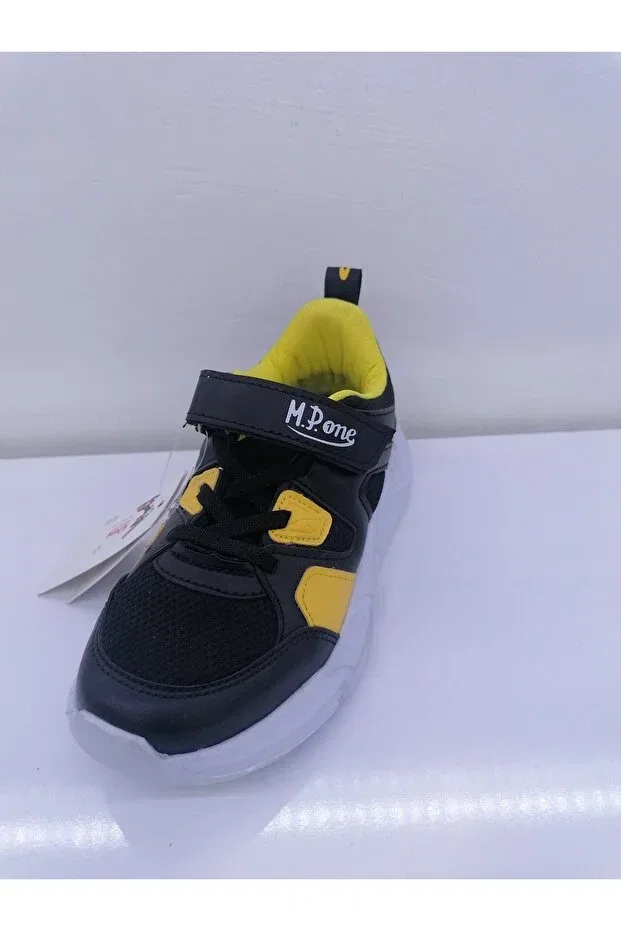 Детские кеды для девочек с коротким каблуком Mpkids, Black Yellow — фото 3