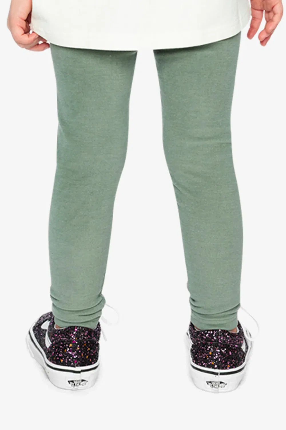 Детские леггинсы из рубчика с эластичным поясом Deux par Deux, Green Printed Green — фото 4