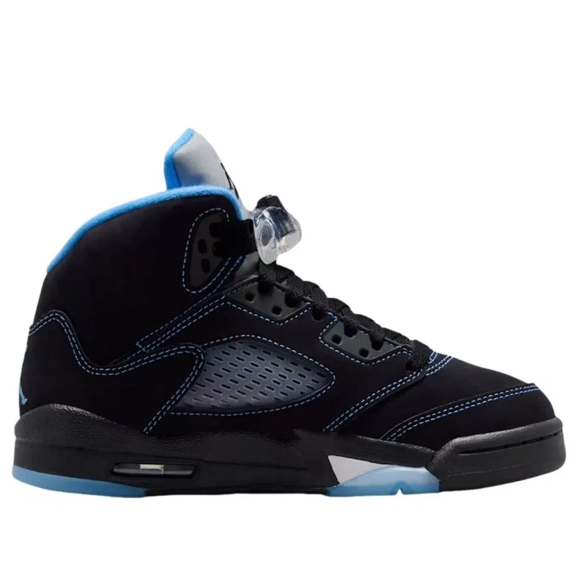 Детские кроссовки с кожаным верхом Air Jordan 5 Retro Black Carolina, черный — фото 2