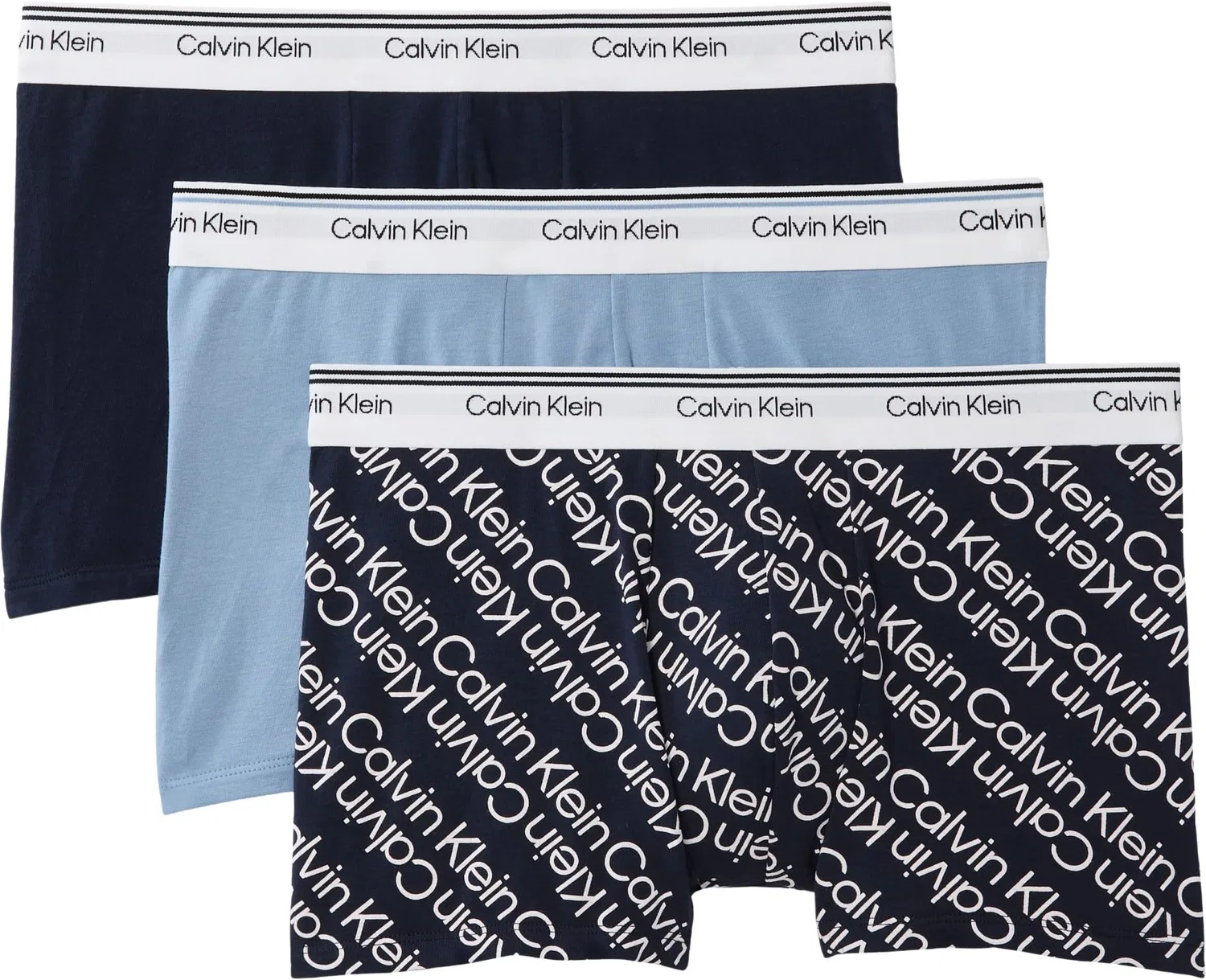 Мужские боксеры с принтом Calvin Klein, Blue (Faded Denim/Bold Track Logo/Shorel)