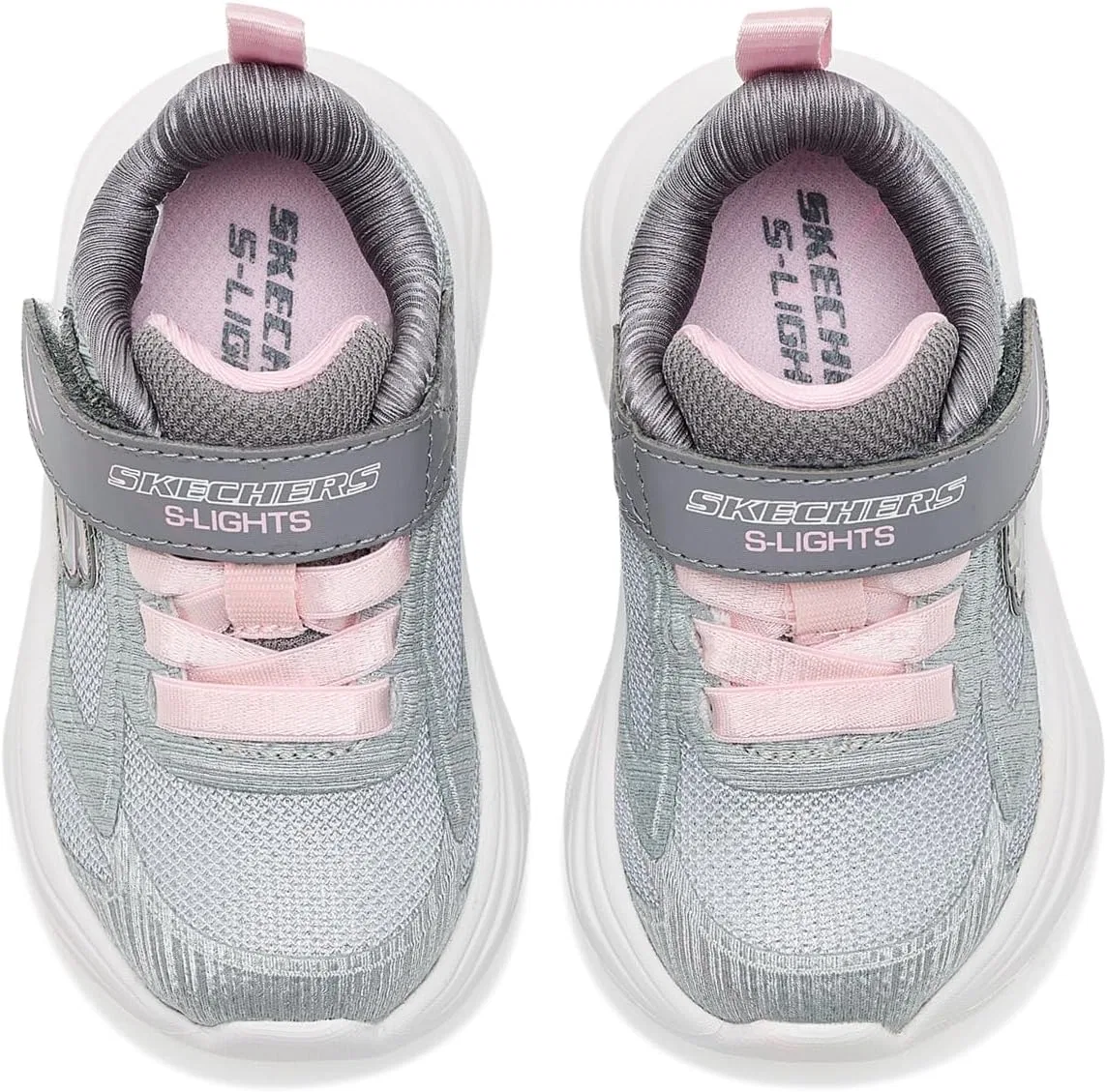 Детские кроссовки для девочек с принтом Sola Glow 2.0 Skechers, Light Gray/Multi — фото 3