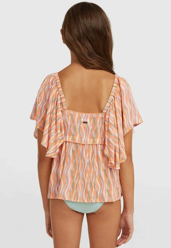Топ с открытой спиной Shortsleeve O'Neill, funky peach swirly, персиковый — фото 3