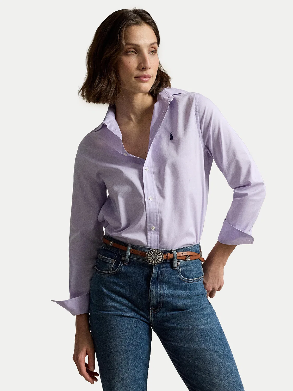 Женская рубашка стандартного кроя Polo Ralph Lauren, светло-сиреневый