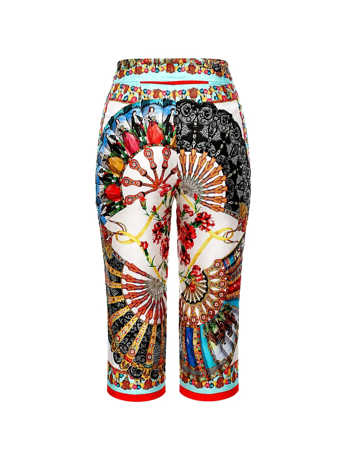Шелковые шорты с майоликовым принтом, белые Dolce & Gabbana, белый — фото 2