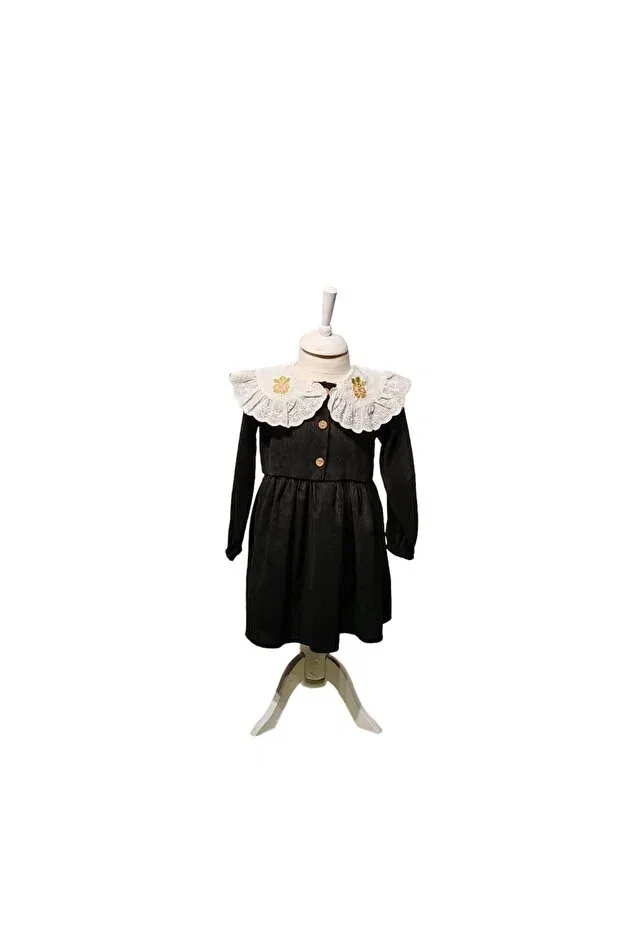 Детское платье для девочек с длинным рукавом Mininaf, Black