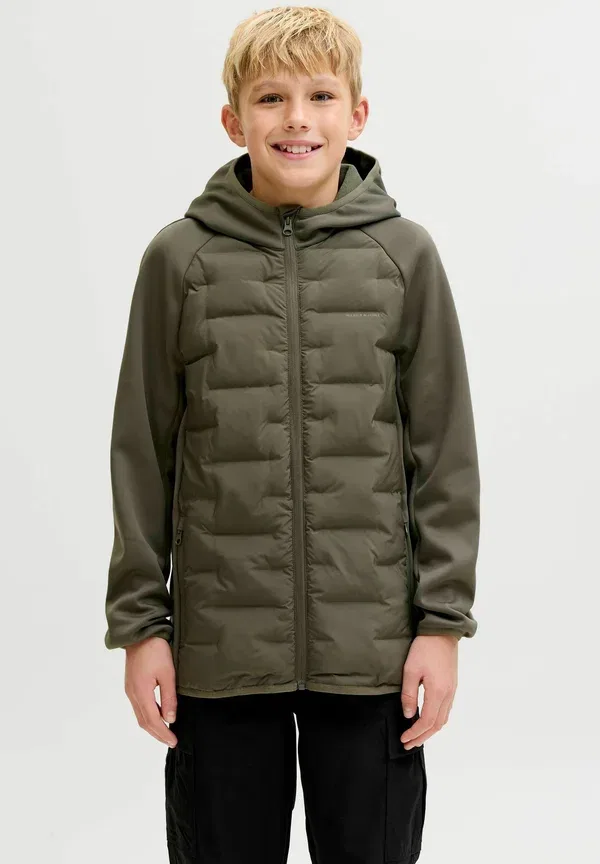 Гибридная куртка для подростков - куртка для активного отдыха Jack & Jones Junior, оливковый — фото 2