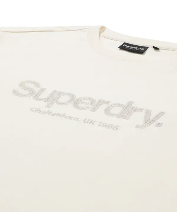 Футболка с логотипом, Superdry, кремовый — фото 4