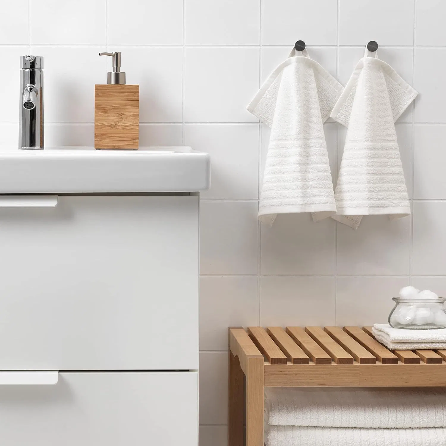Махровое полотенце для лица VÅGSJÖN, IKEA, 1 шт, 30x30 см, White — фото 3