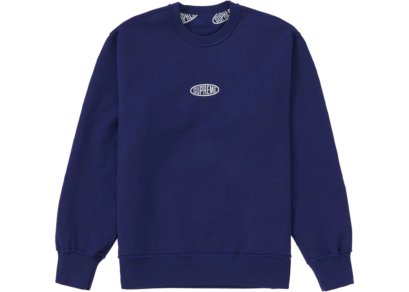 Мужской свитшот с воротником-хомутом Supreme Crewneck, Washed Navy — фото 2