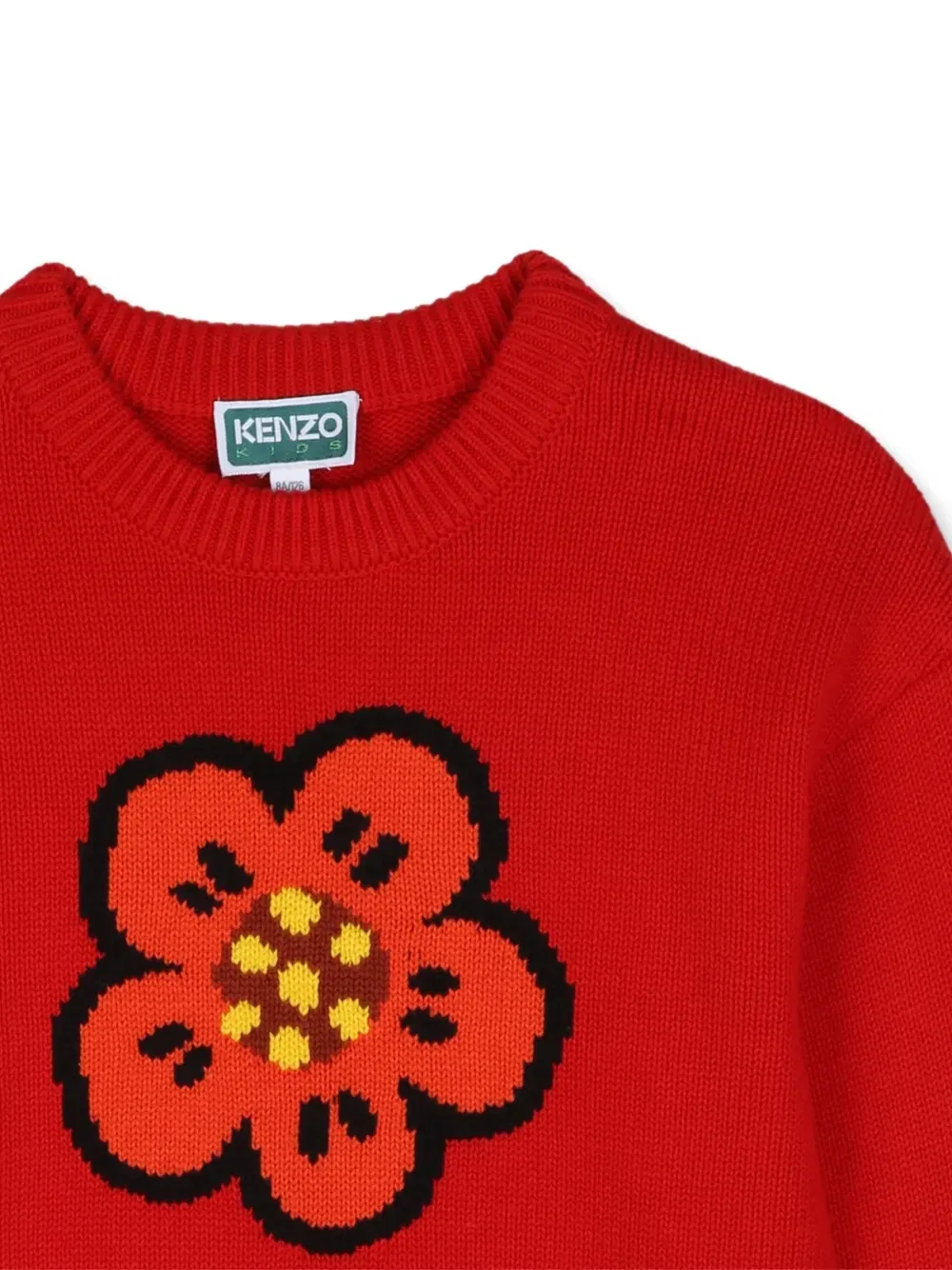 Свитер Boke Flower вязки интарсия Kenzo Kids, красный — фото 3