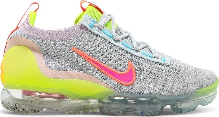 

Кроссовки Nike Wmns Air VaporMax 2021 Flyknit 'Neon', серый