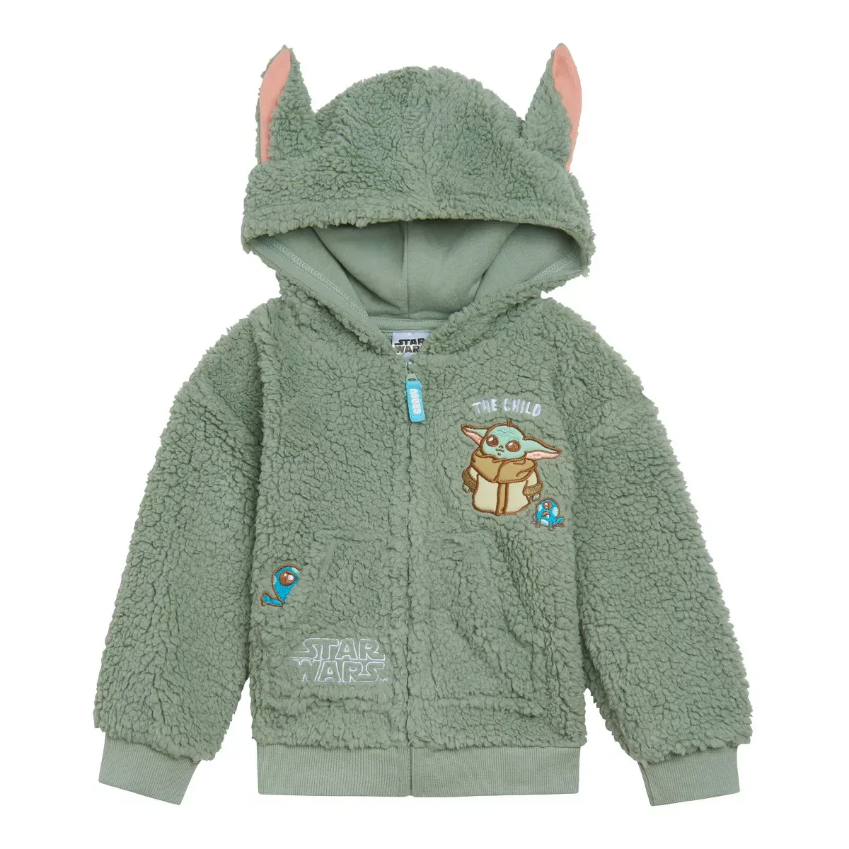 Детское худи с принтом Grogu Star Wars, Green