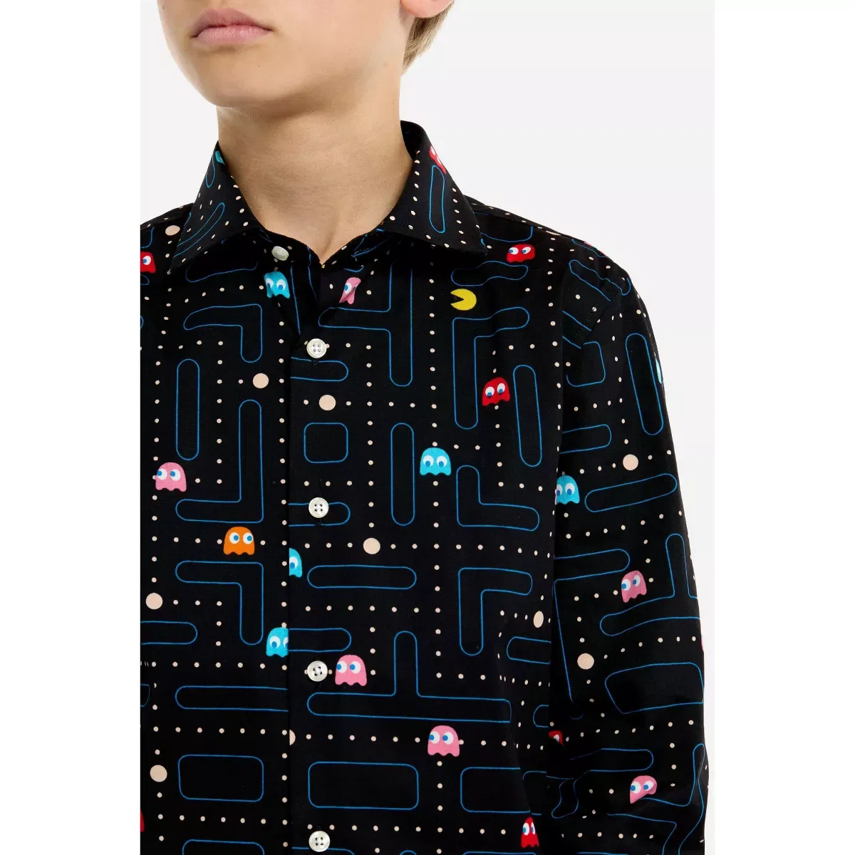 Детская рубашка с принтом для мальчиков OppoSuits, Black — фото 4