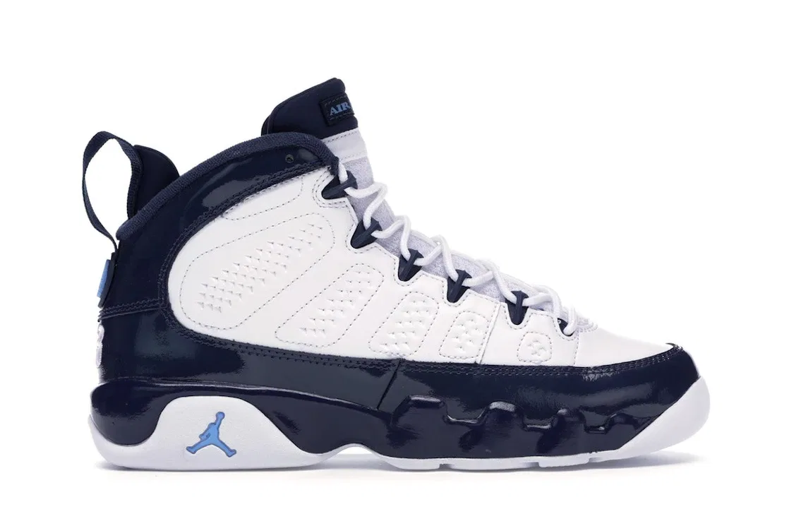 Детские кроссовки Lifestyle с дизайном Jordan 9 Retro Jordan, White/University Blue-Midnight Navy