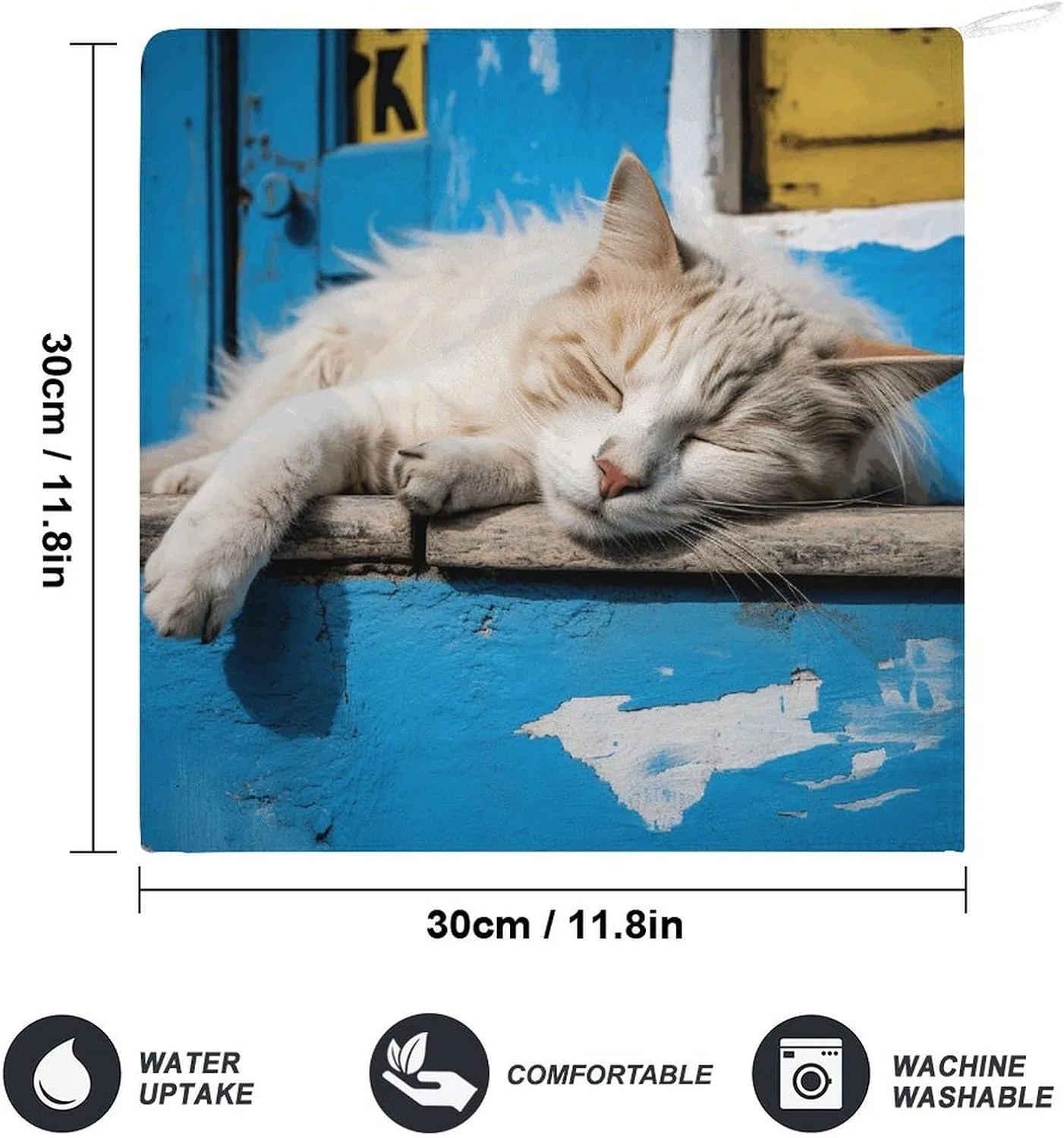 Лицевое полотенце Sleeping Little Cat, Микрофибра, DWVTSLH, 27.9x27.9 см — фото 2