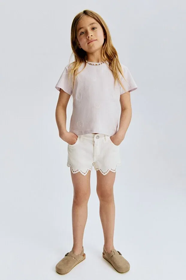Детская футболка с вышивкой H&M, Lila Seashells — фото 3