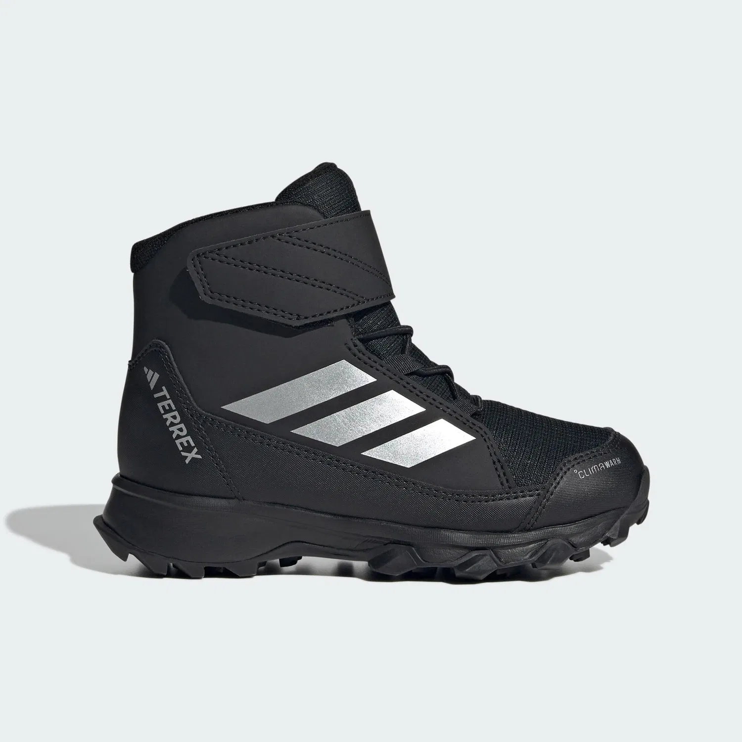 Детские зимние ботинки с принтом Terrex Snow CF CLIMAWARM Adidas, Schwarz Silber