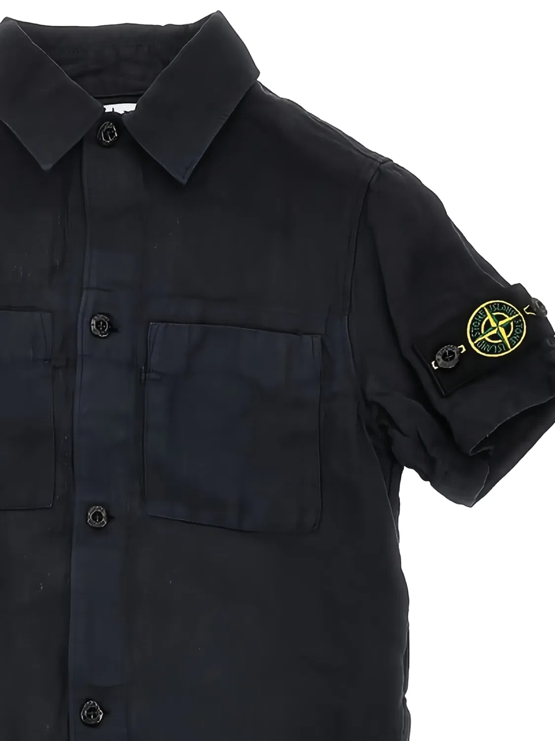 Рубашка с коротким рукавом и значком компаса Stone Island, черный — фото 2