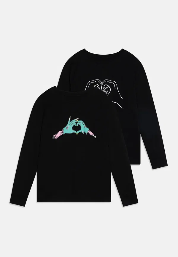 Футболка с принтом, 2 шт, Unisex 2 pack, Yourturn Kids, черный