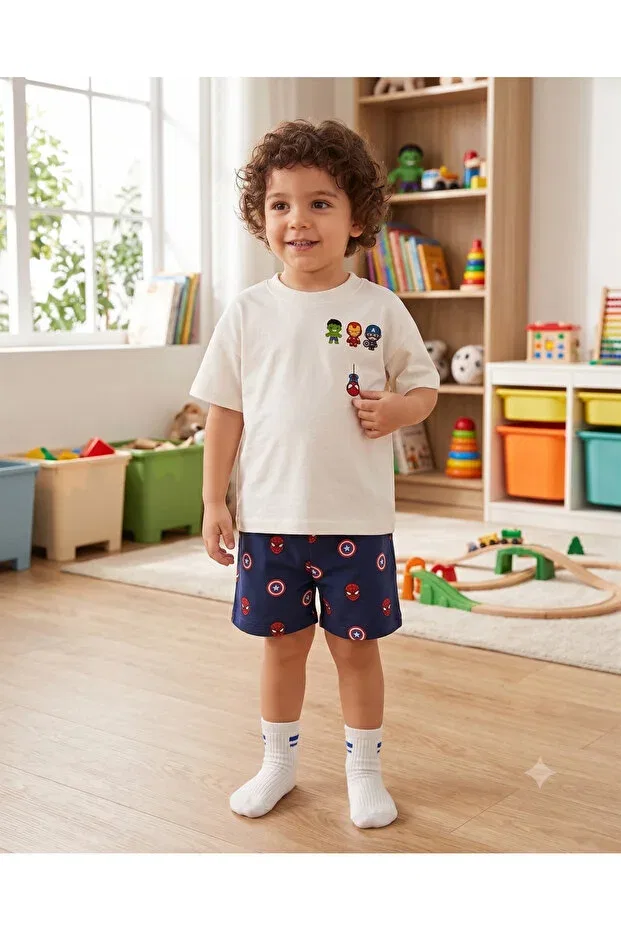 Детская футболка оверсайз с принтом Superhero Babytex, White — фото 2