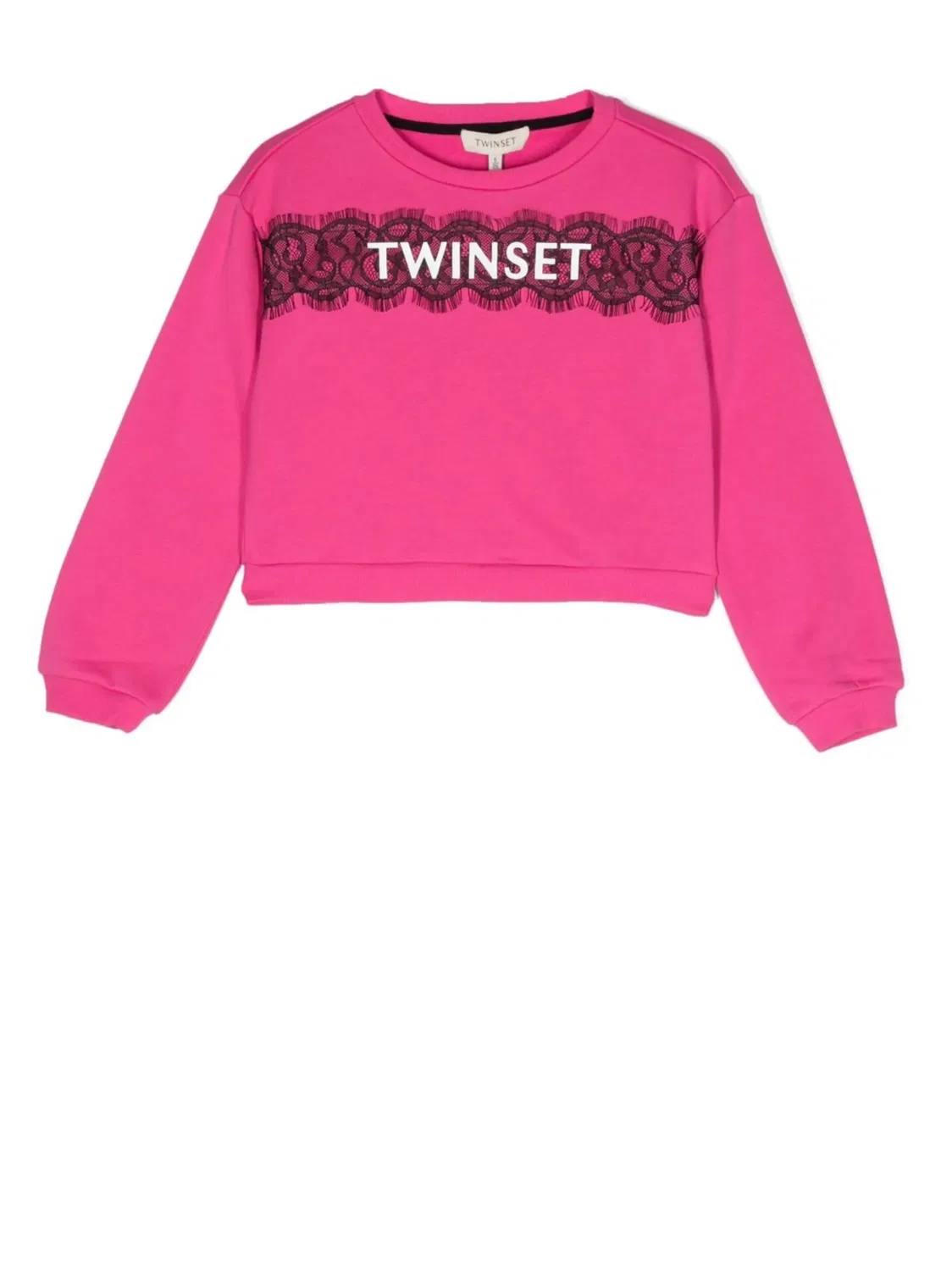 Кружевной свитшот с логотипом TWINSET, розовый