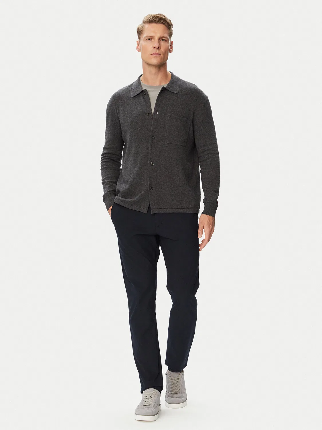 Мужской кардиган стандартного кроя Essential Tommy Hilfiger, серый — фото 2