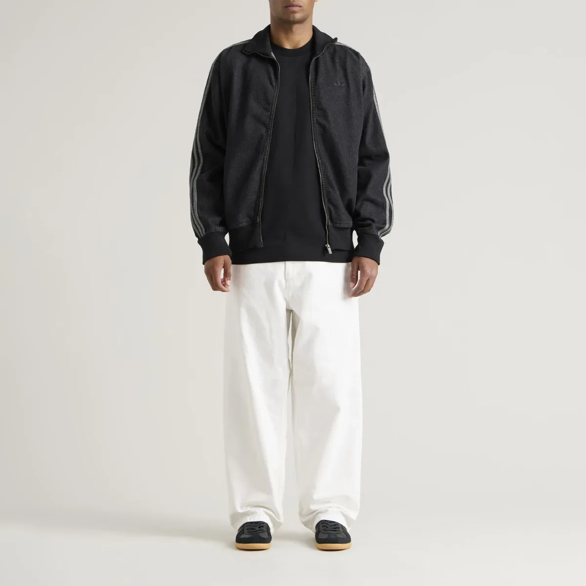 Мужская куртка из денима с молнией Firebird Track Top Adidas, True Black Denim — фото 4